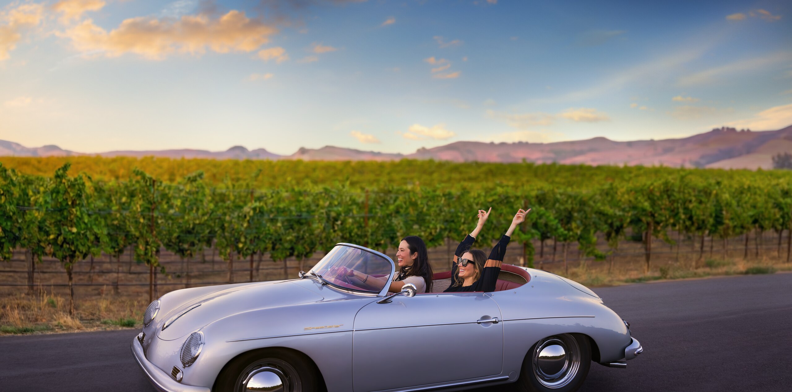 Stanly Ranch: vineyards and Napa Valley hills in soft morning light